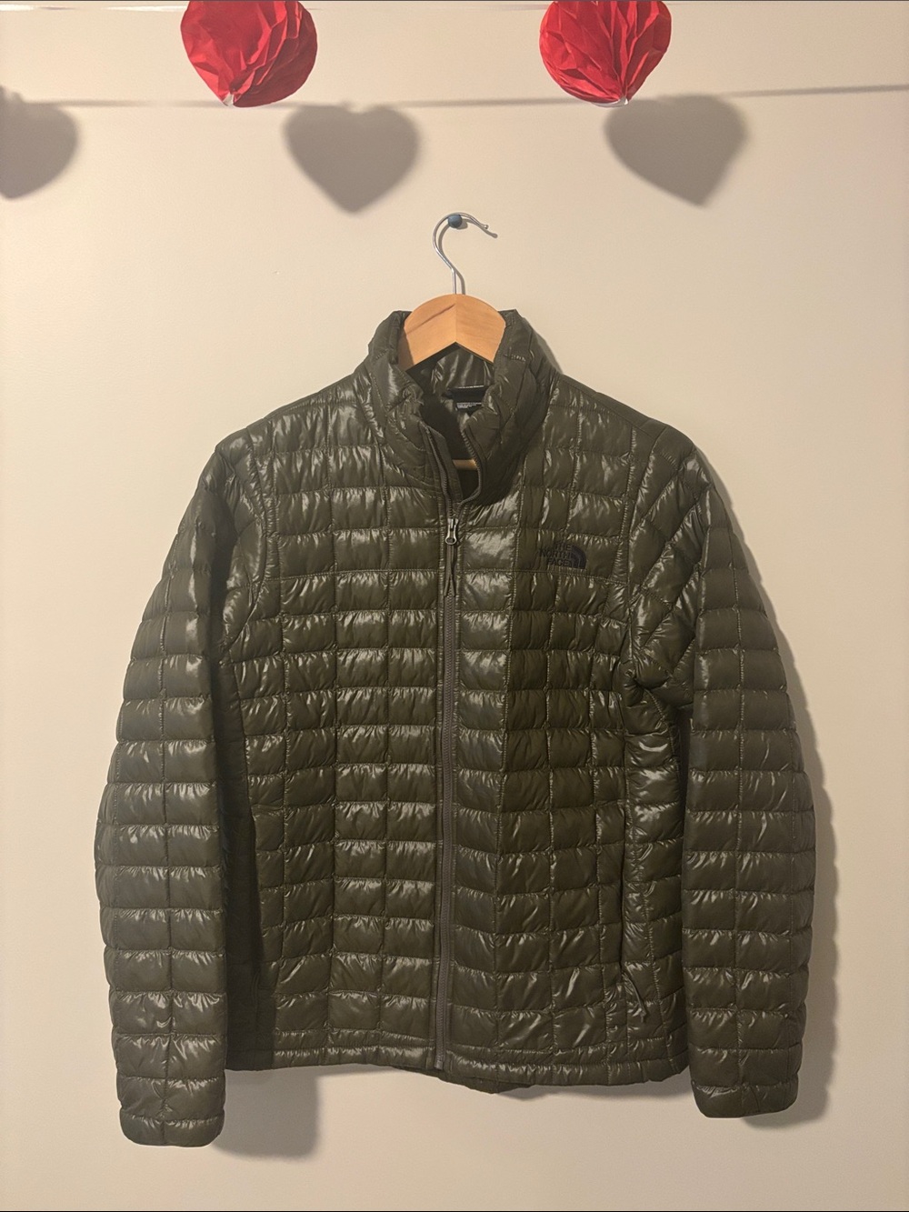 The North Face Women’s Thermoball Jacket lightweight quilted olive green